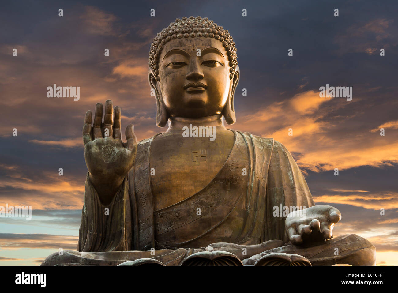 Tian Tan Buddha statue, Lantau Island, Hong Kong, China Stock Photo