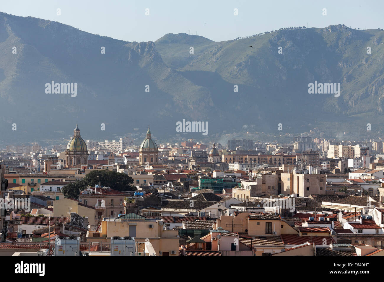 Historic centre with mountains, Palermo, Sicily, Italy Stock Photo