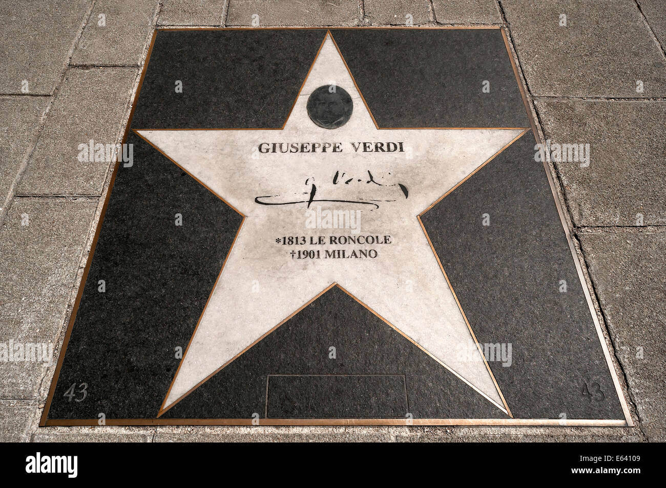 Star for Giuseppe Verdi on the Vienna 'Walk of Fame', Vienna, Vienna State, Austria Stock Photo