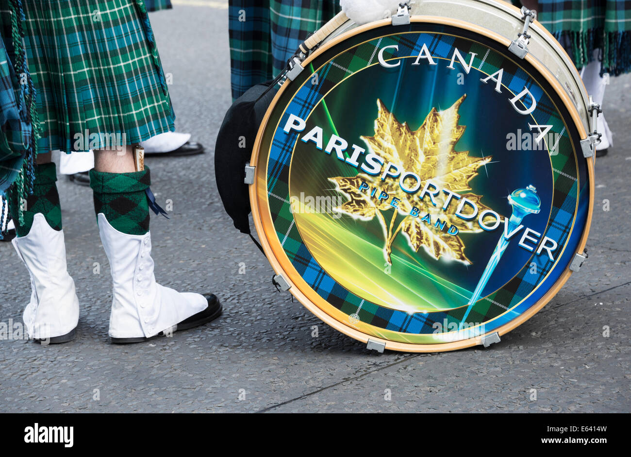 Big Bass Drum of the Paris Port Dover Pipe Band Stock Photo