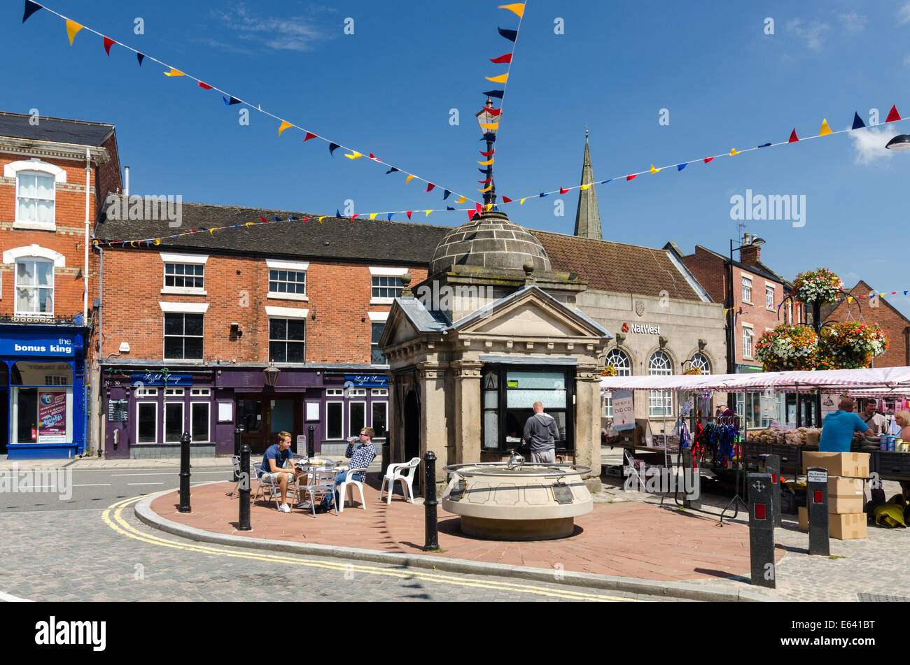 Market Place in the Staffordshire market town of Uttoxeter Stock Photo