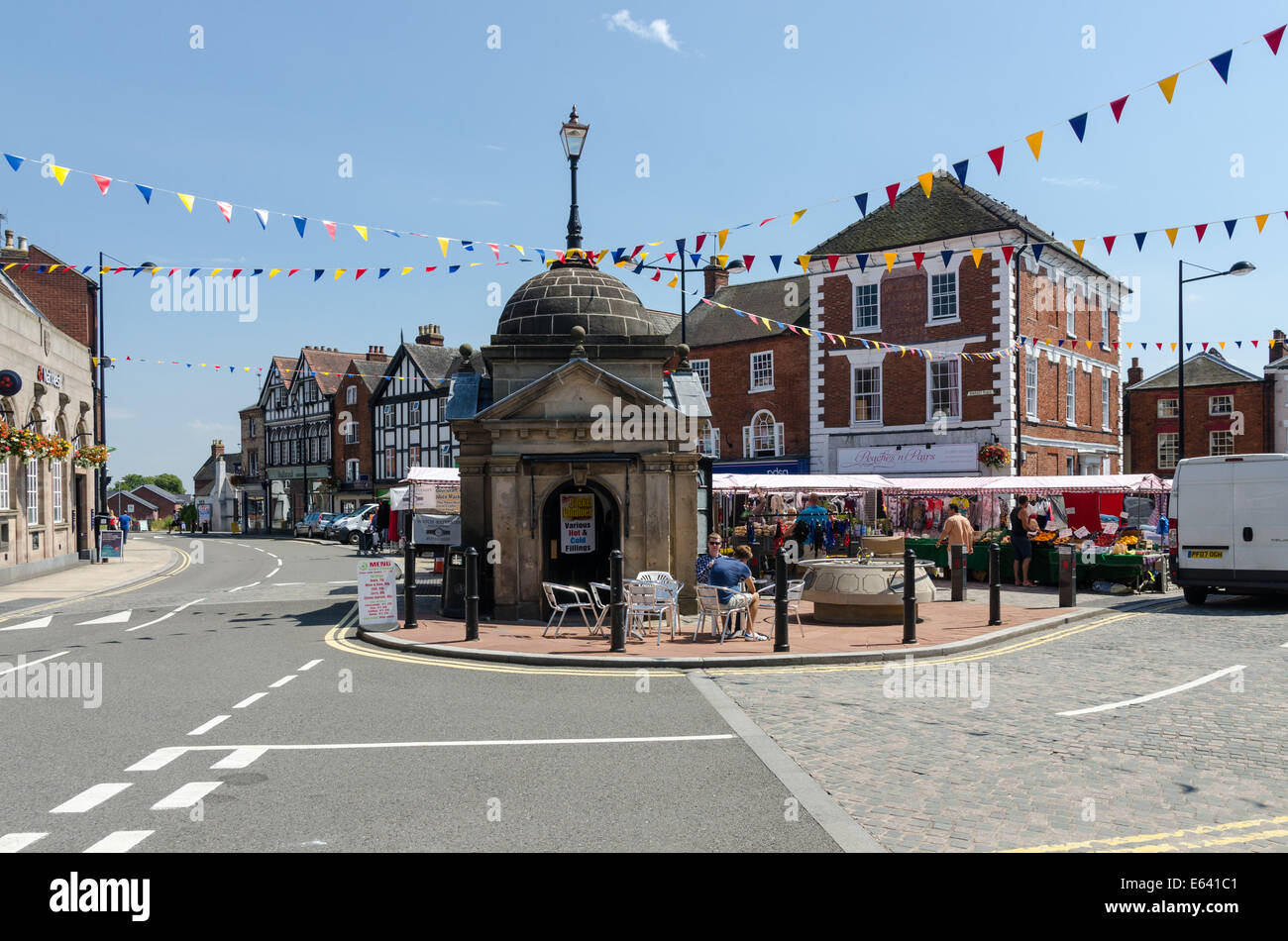 Market Place in the Staffordshire market town of Uttoxeter Stock Photo