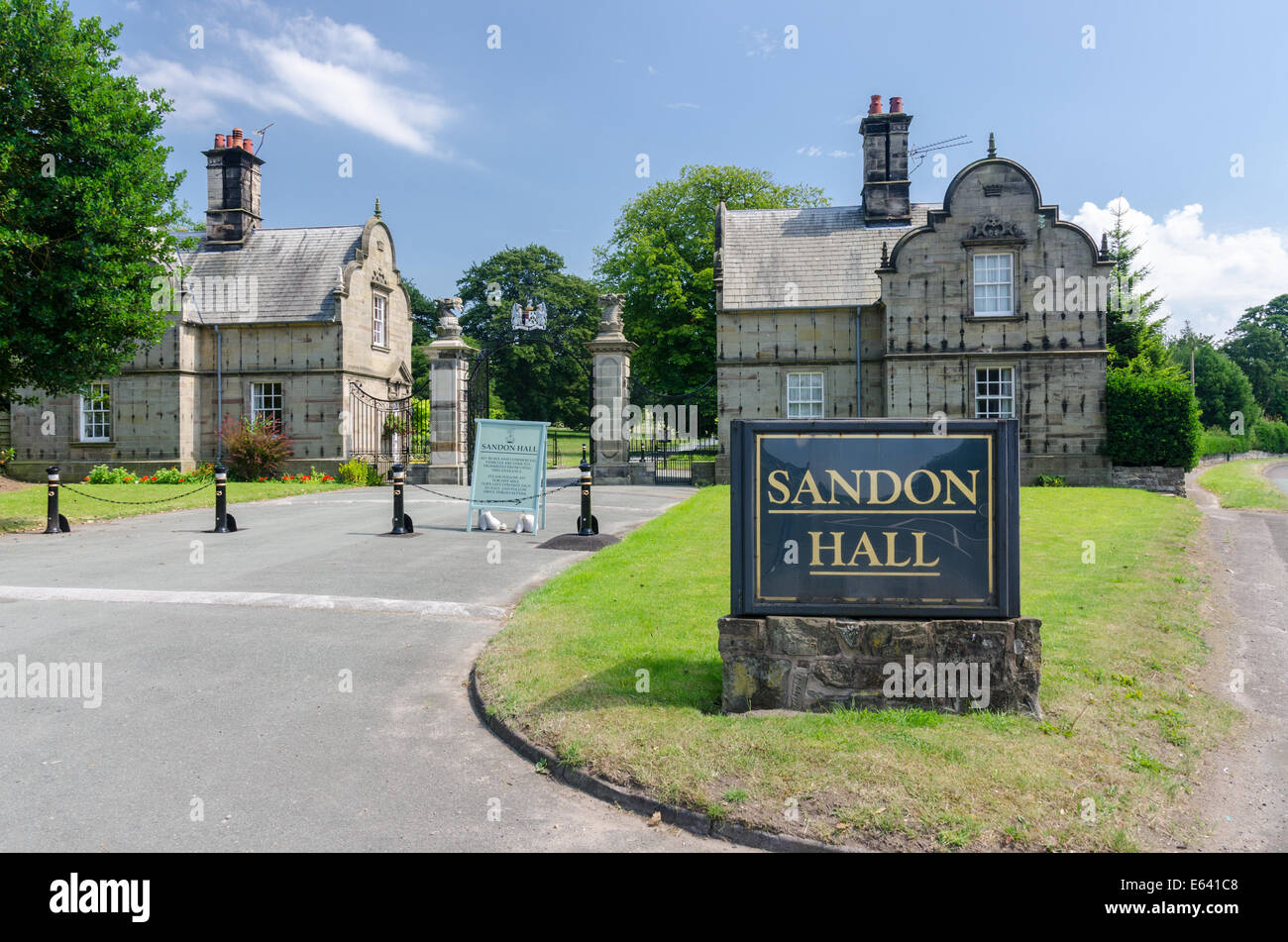 Sandon Hall, a 19thcentury country mansion, the seat of the Earl of