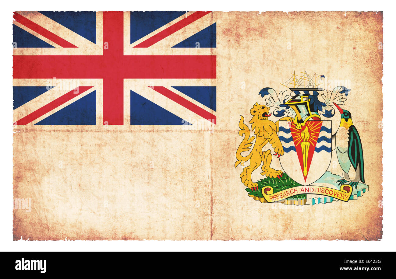 Flag of British Antarctic Territory (Great Britain)  created in grunge style Stock Photo