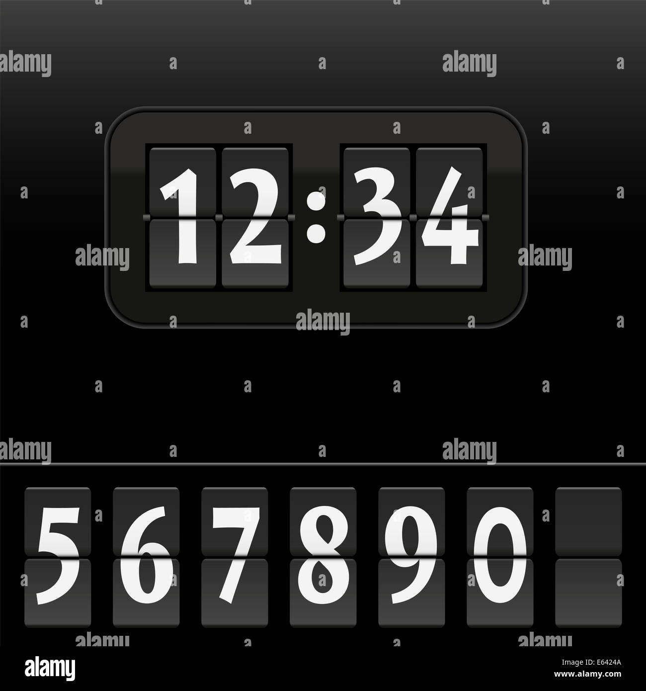 Dial of a digital clock face, where digits and time can individually be changed. Stock Photo