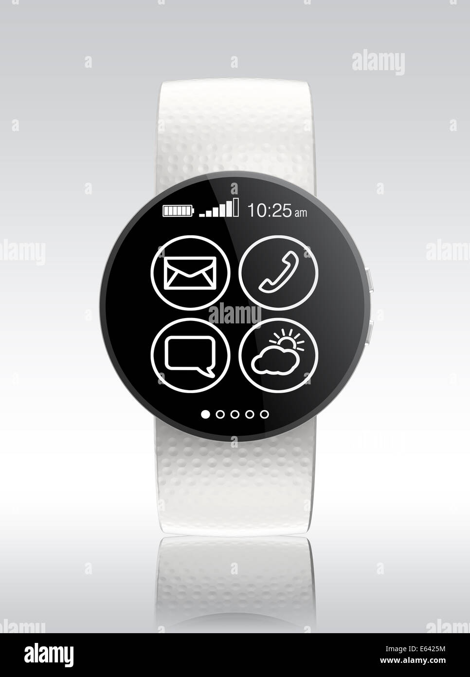 Smart watch with flat design icons set Stock Photo