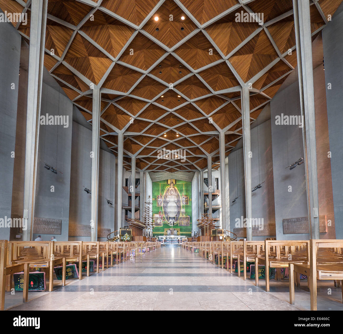 Nave (main aisle) at Coventry cathedral, England Stock Photo