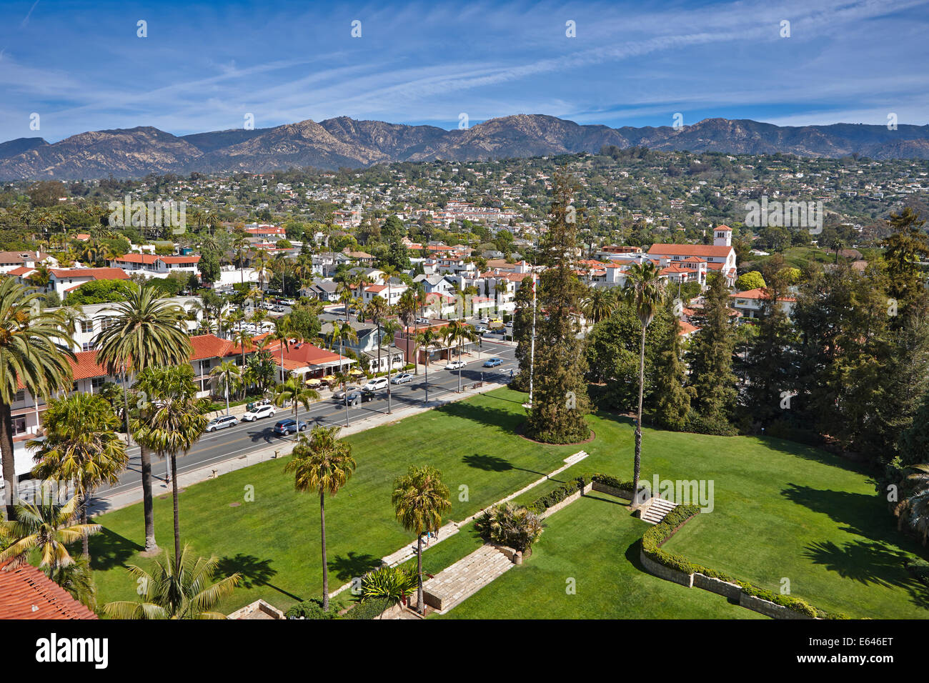 Santa Barbara aerial view. Santa Barbara, California, USA. Stock Photo