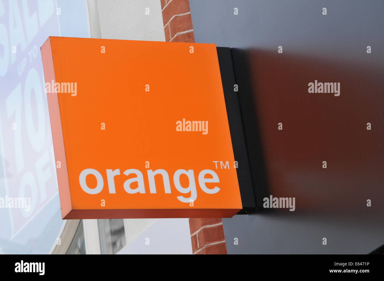 Logo orange company logo sign hires stock