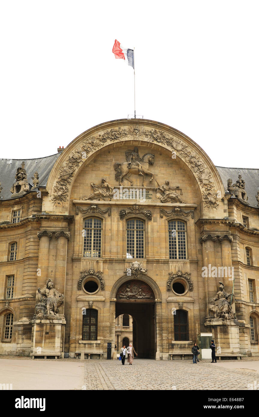 PARIS, FRANCE - MARCH 29, 2011:  Tourists visit the National Residence of the Invalids in Paris Stock Photo