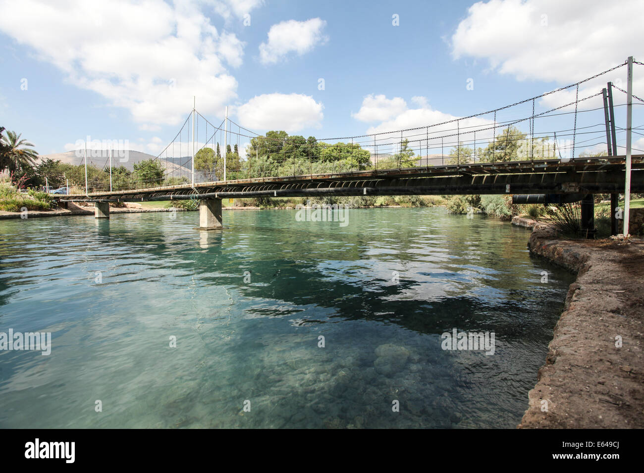 Ha'Amal Stream AKA Hasi River Flows through Kibbutz Nir David in Northern Israel Stock Photo