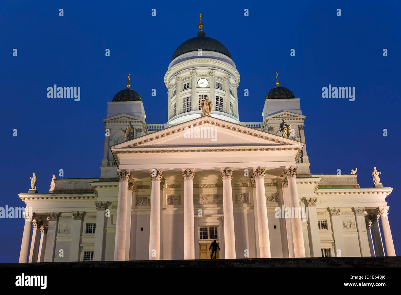 Lutheran cathedral, at dusk, Helsinki, Finland Stock Photo