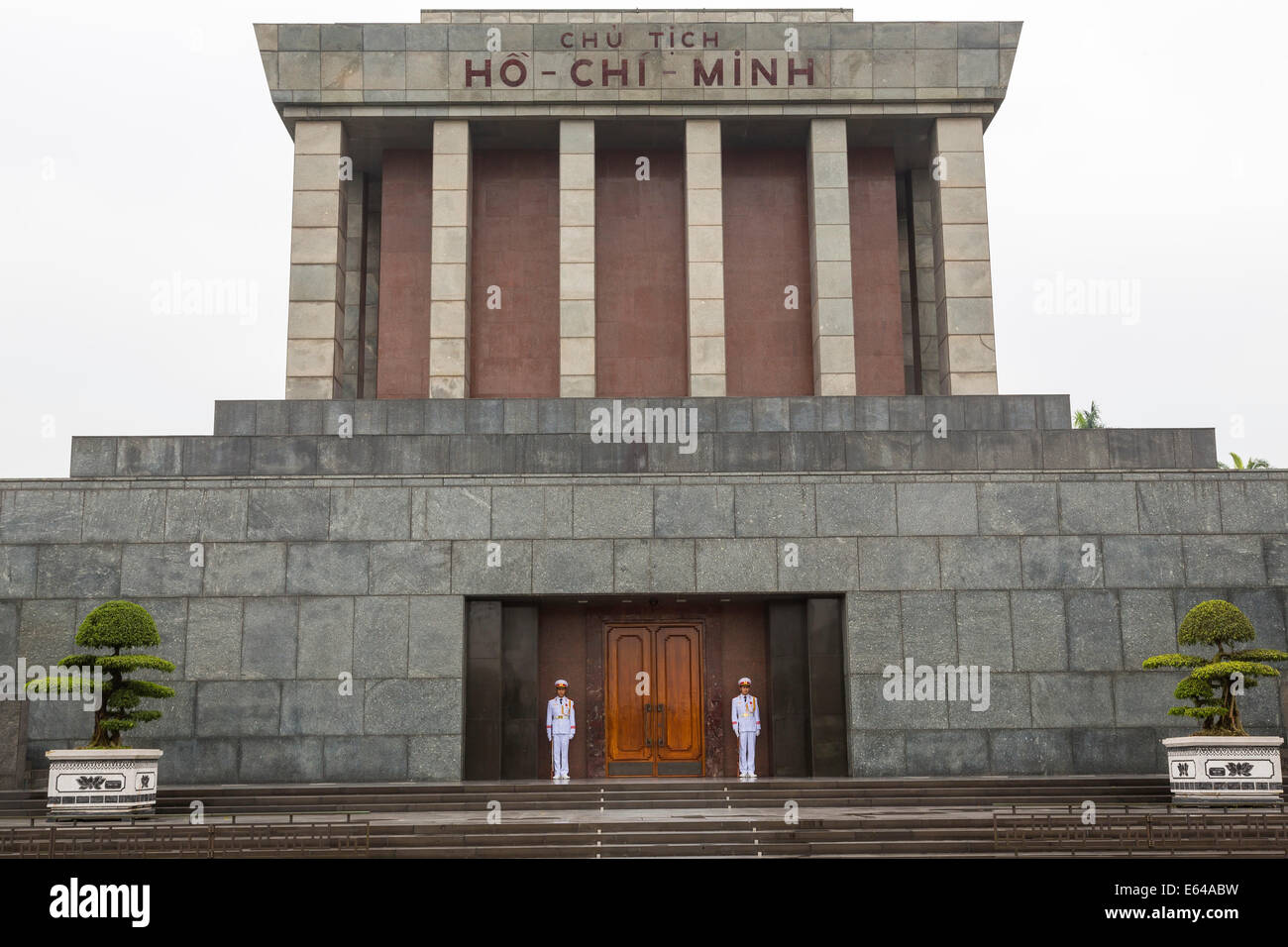The Ho Chi Minh Mausoleum & guards, Hanoi Vietnam Stock Photo