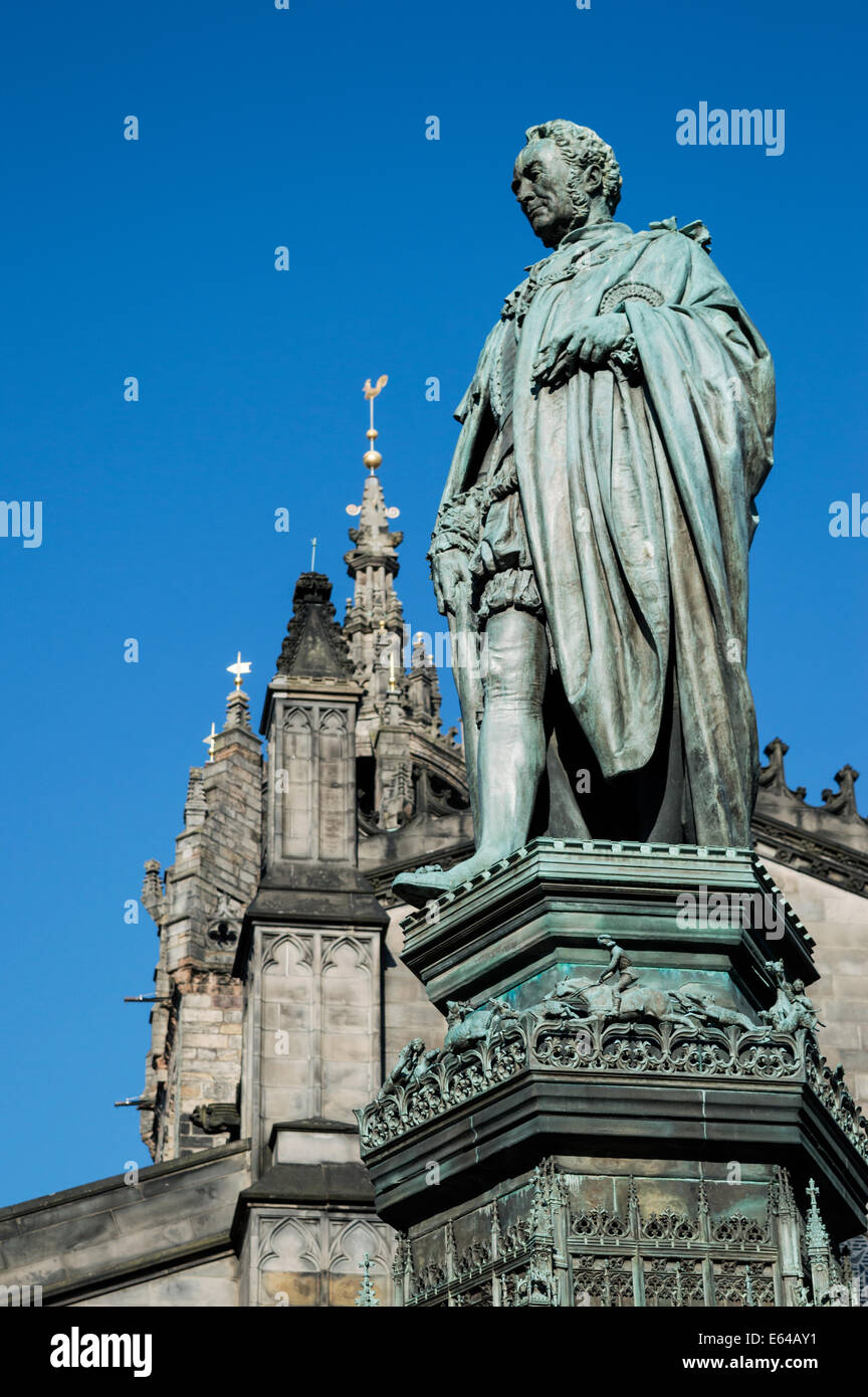 Statue of 5th Duke of Buccleuch outside of St Giles Cathedral on the