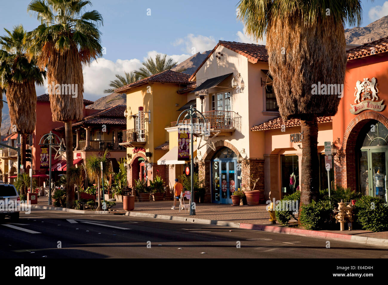 downtown Palm Springs on  Palm Canyon Drive, Palm Springs, California, United States of America, USA Stock Photo
