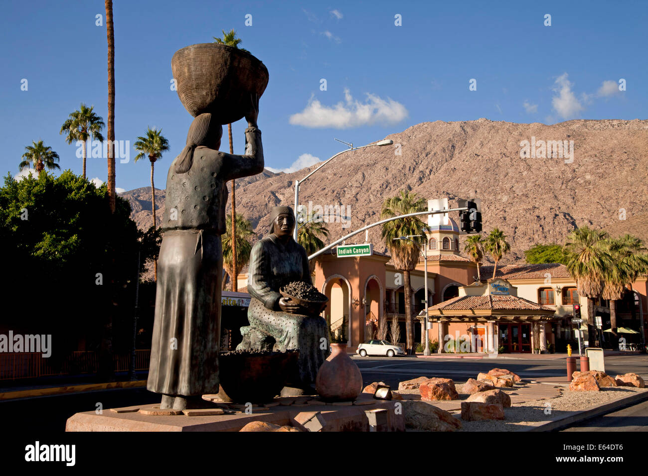 Agua Caliente indian statue in Palm Springs, California, United States of America, USA Stock Photo