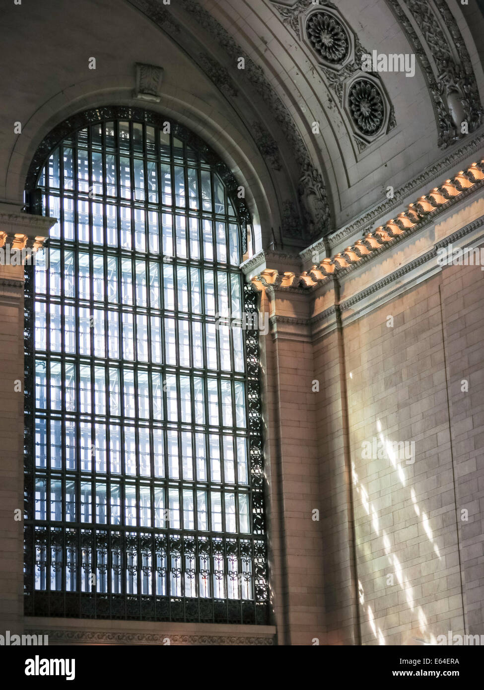 Multi-Storied Window, Main Concourse, Grand Central Terminal, NYC Stock Photo