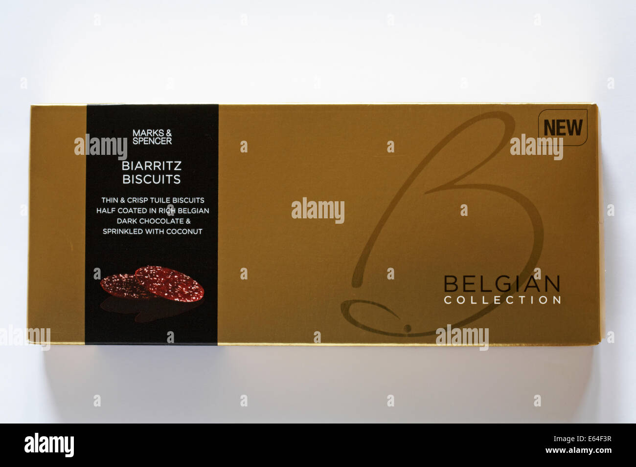 box packet of Marks & Spencer new Belgian Collection Biarritz biscuits