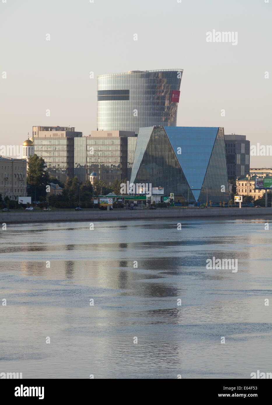 Bank Saint Petersburg. Embankment of the Neva river, St.Petersburg, Russia. Stock Photo