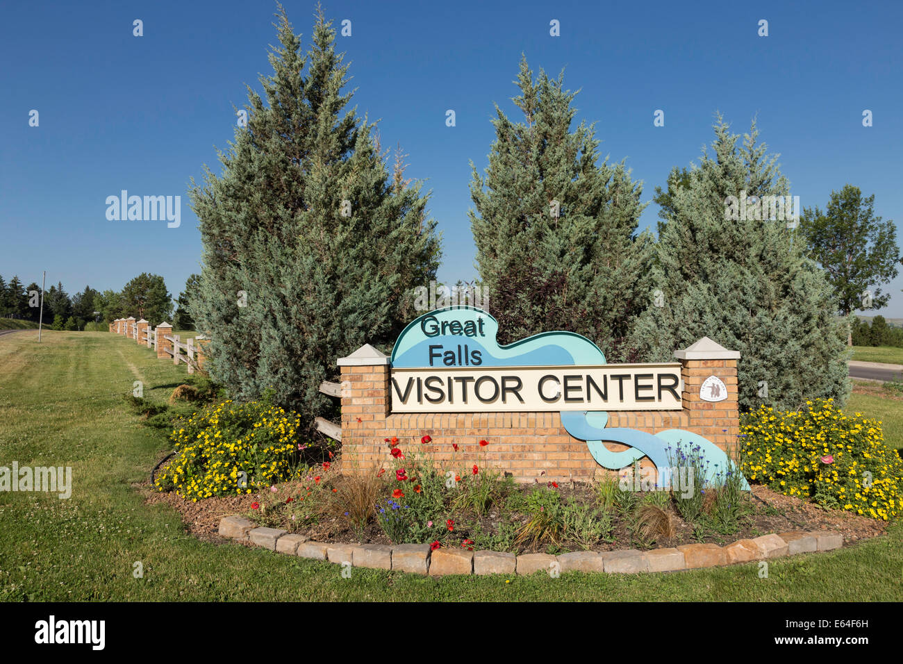 Visitor Center Sign in Great Falls, Montana Stock Photo Alamy