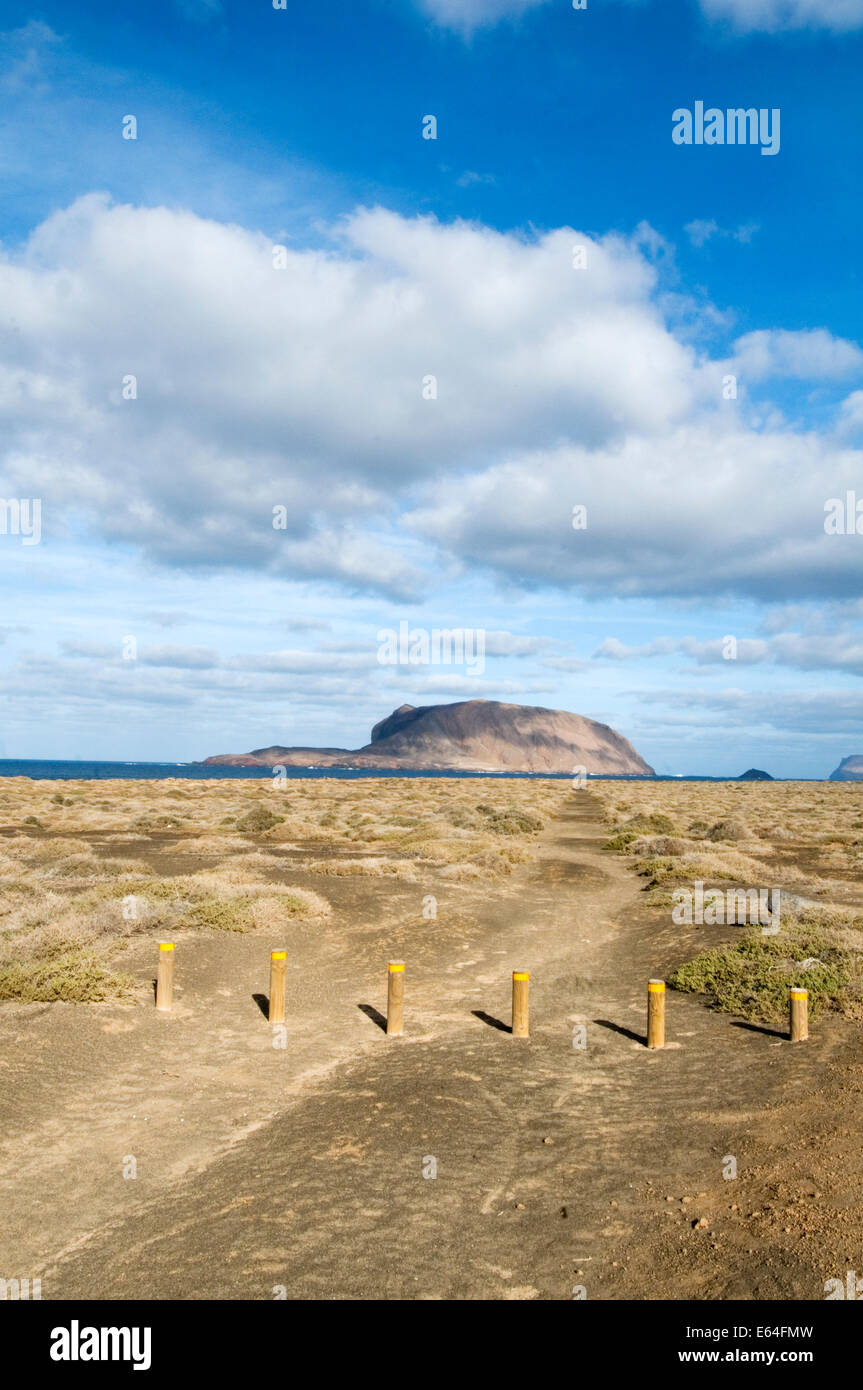 Isla la graciosa Lanzarote parque narural del archipielago chinijo playa de las conchas deserted beach empty natural undeveloped Stock Photo