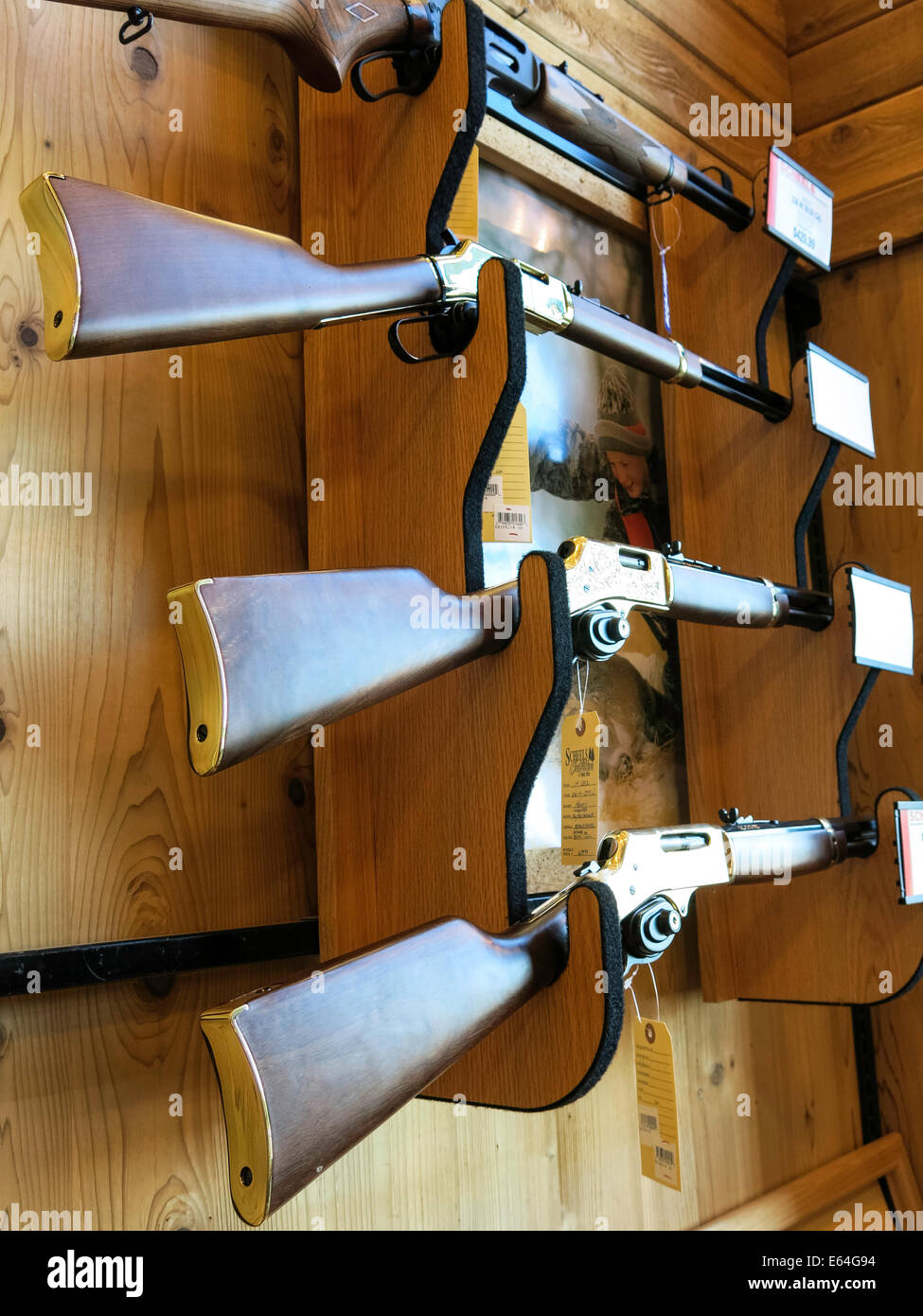 Lever Action Rifles, Scheels Sporting Goods Store, Great Falls, Montana, USA Stock Photo