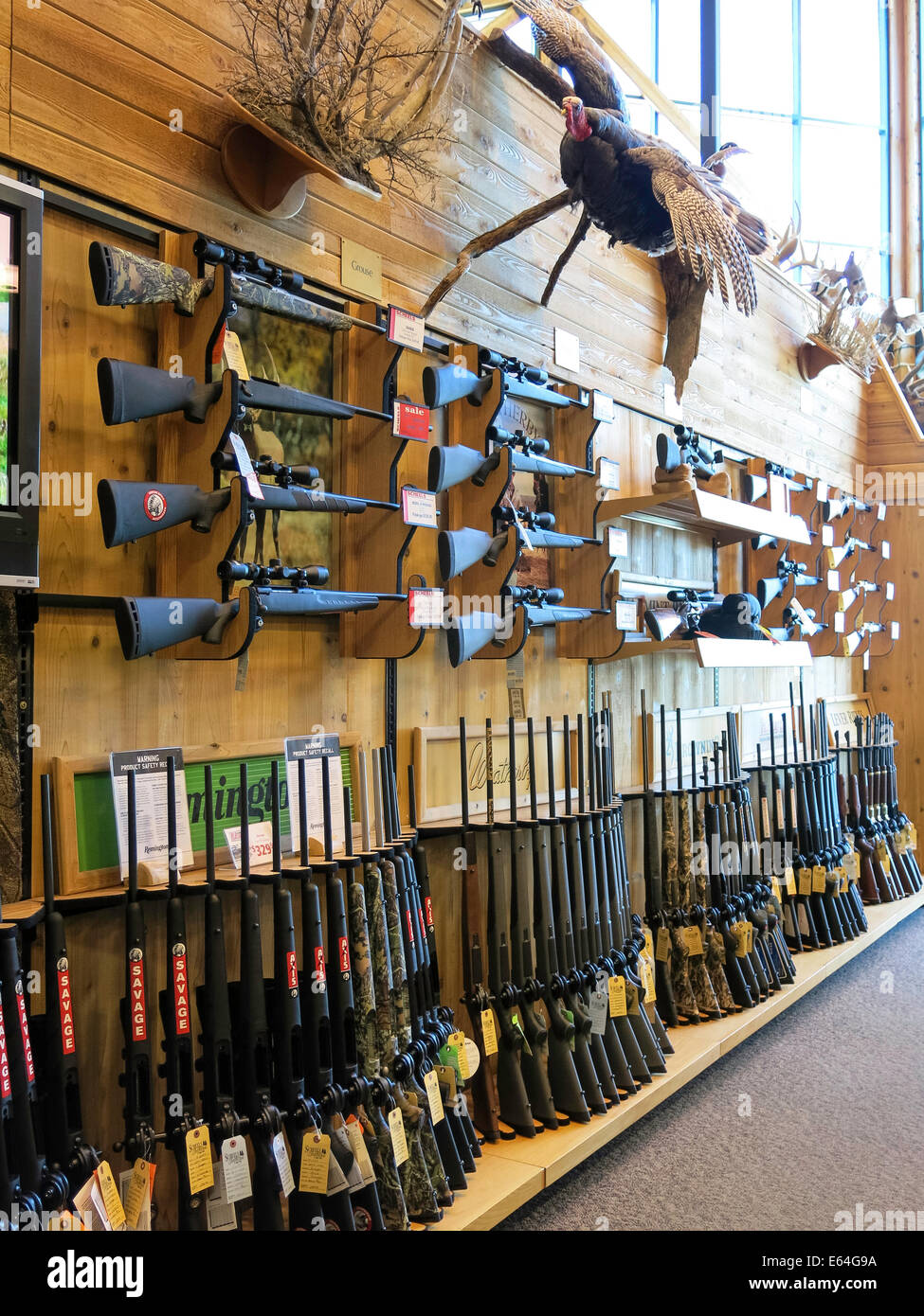 Hunting Rifle Aisle, Scheels Sporting Goods Store, Great Falls, Montana, USA Stock Photo