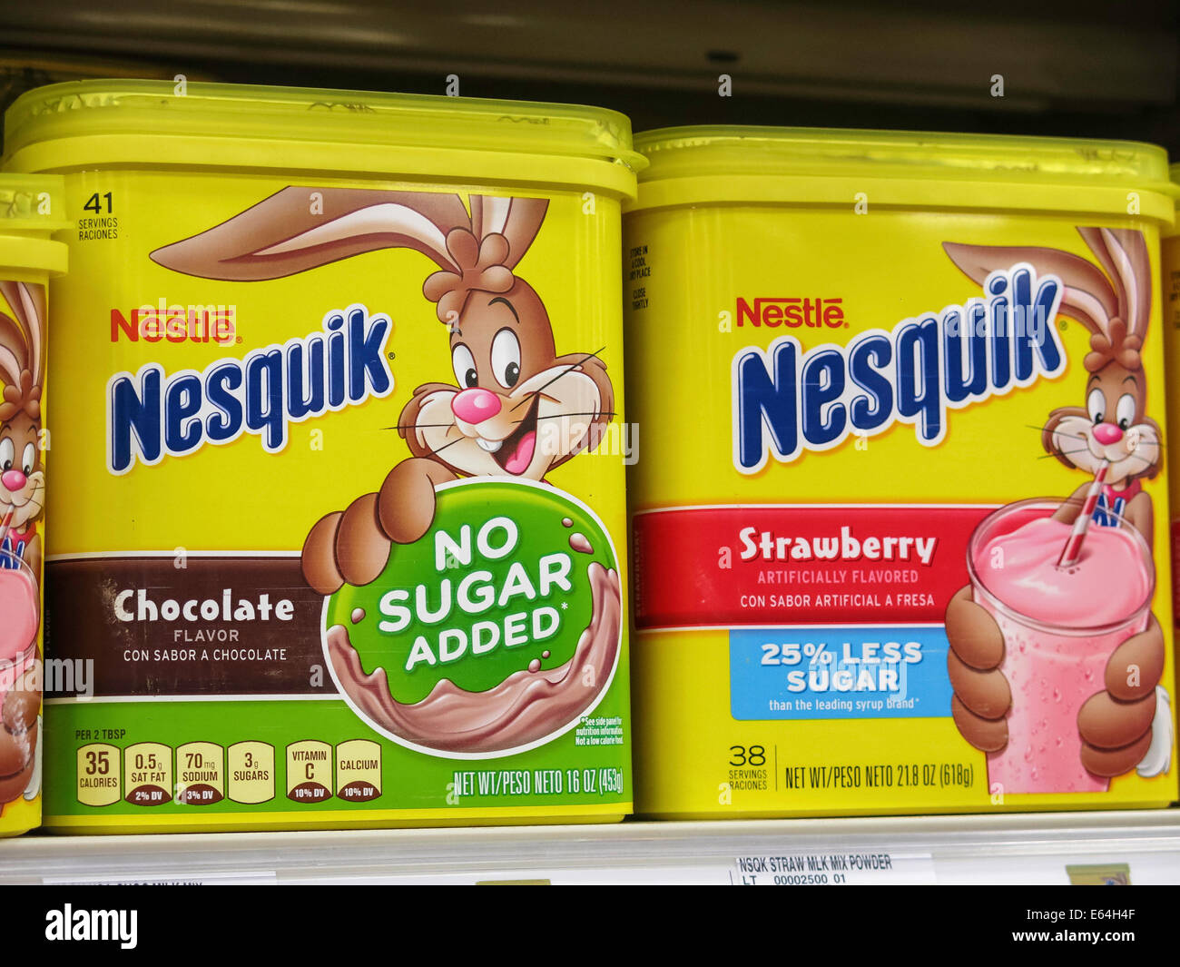 Nestle's Nesquik Powdered Drink Mixes, Smith's Grocery Store, Great Falls, Montana, USA Stock Photo