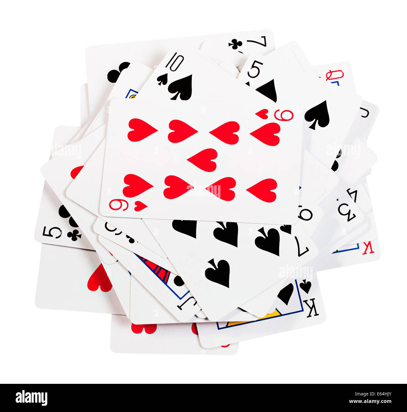 Playing cards isolated on white background. Clipping Path Stock Photo