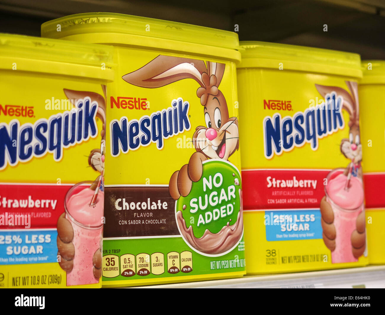 Nestle's Nesquik Powdered Drink Mixes, Smith's Grocery Store, Great Falls, Montana, USA Stock Photo