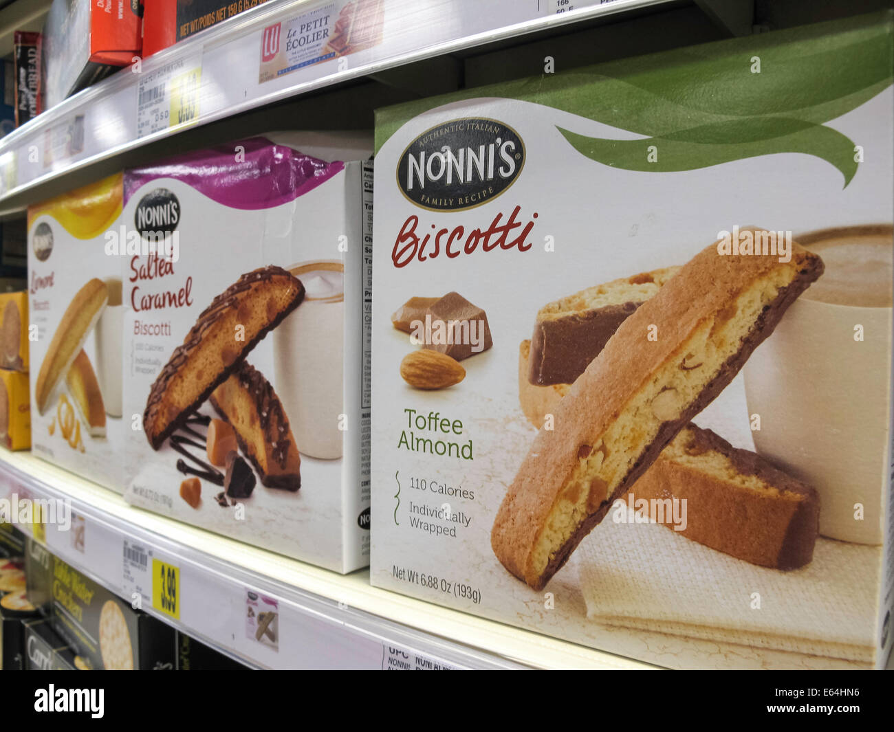 Nonni's Biscotti Packages on Shelf, Smith's Grocery Store, Great Falls