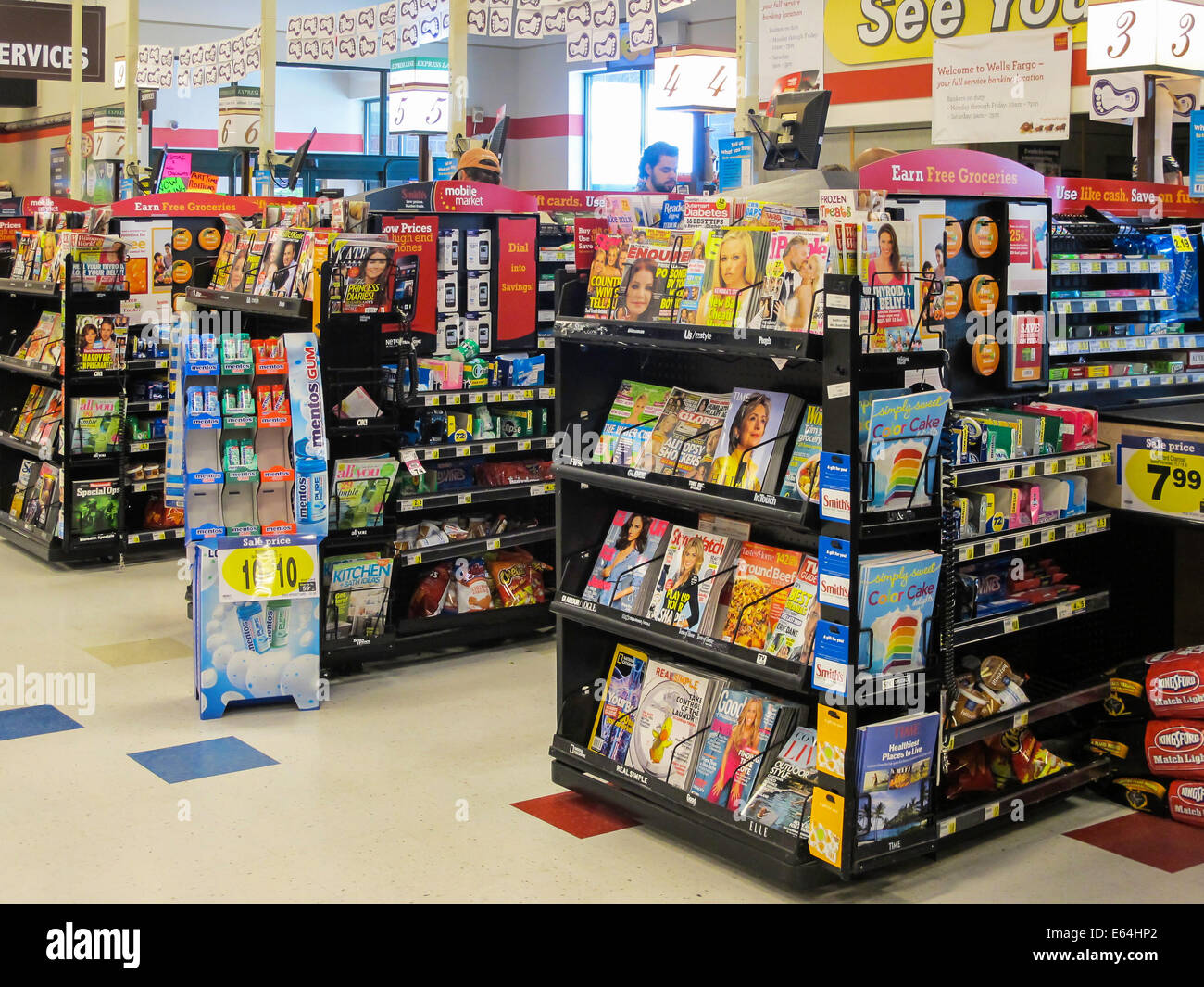 Check Out Stands Smith's Grocery Store, Great Falls, Montana, USA Stock