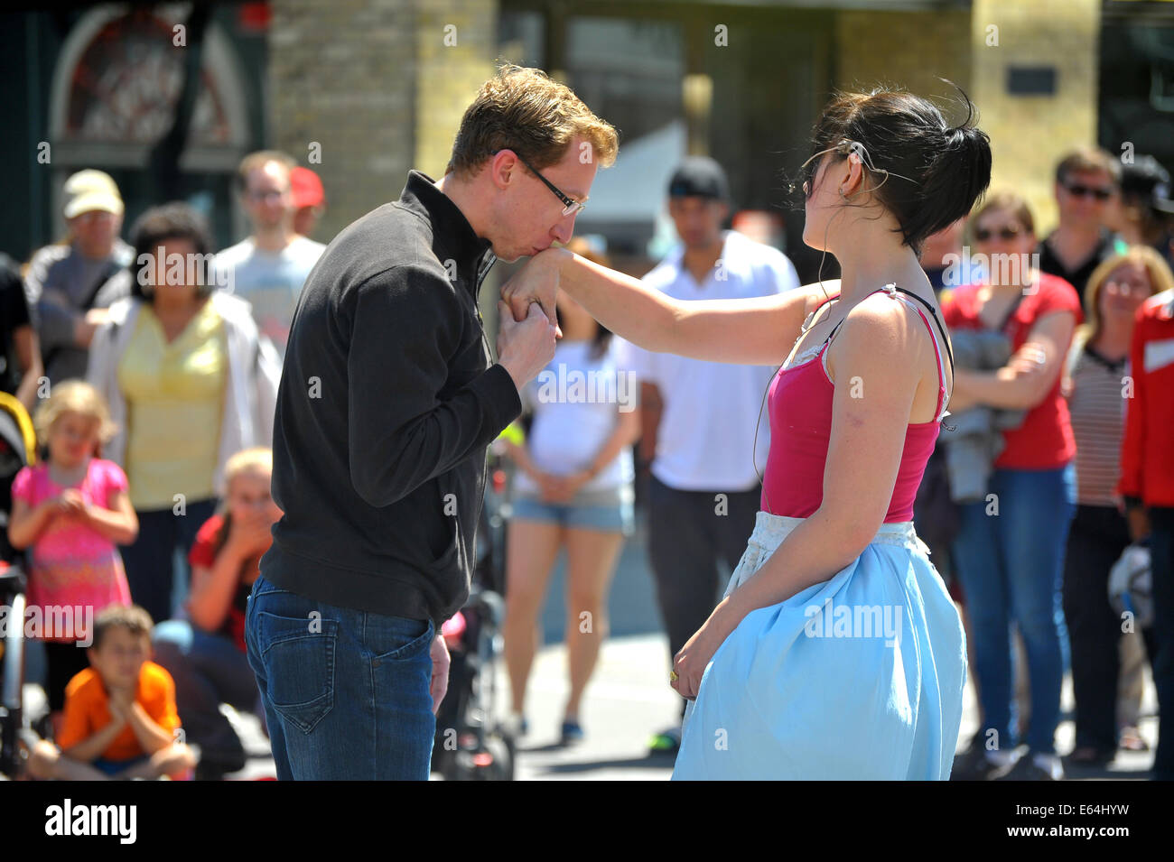 Images of performers at the Dundas Street Festival held in London, Ontario. Stock Photo