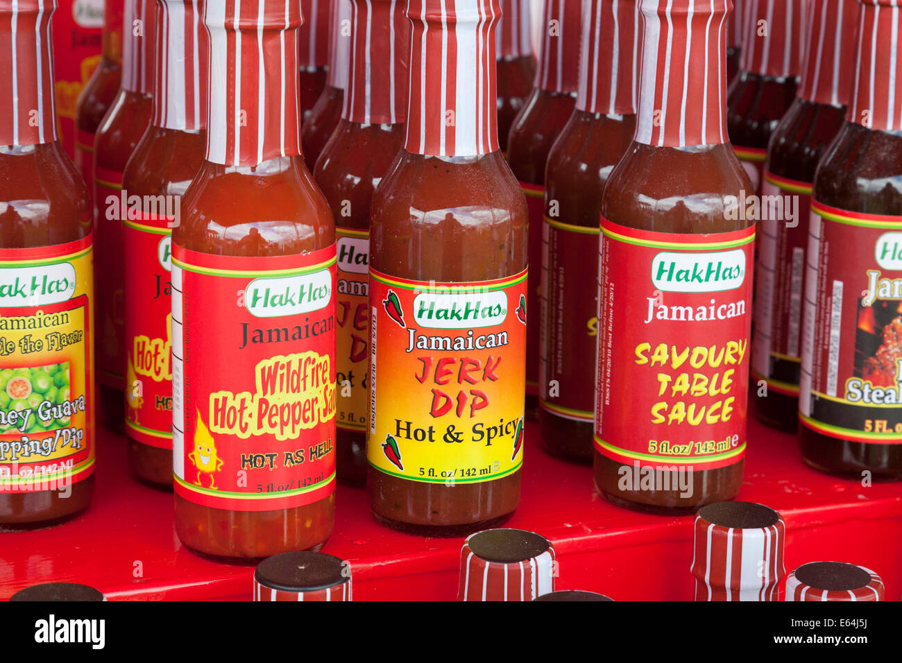 HAK HAS brand Jamaican hot savoury sauce / Jerk dip Stock Photo Alamy