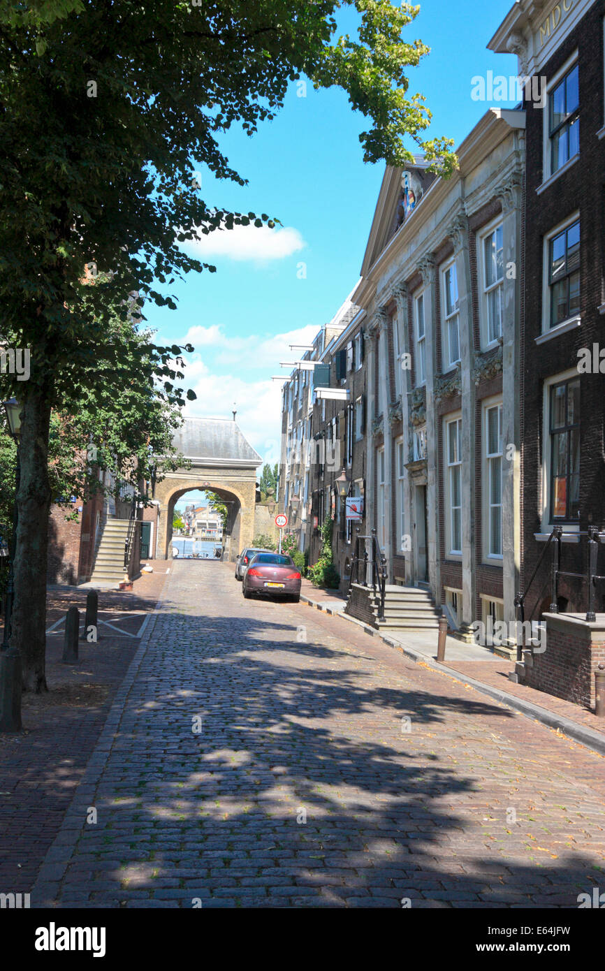 Historical Gate Building at the Hooikade, Dordrecht, South Holland, Netherlands Stock Photo