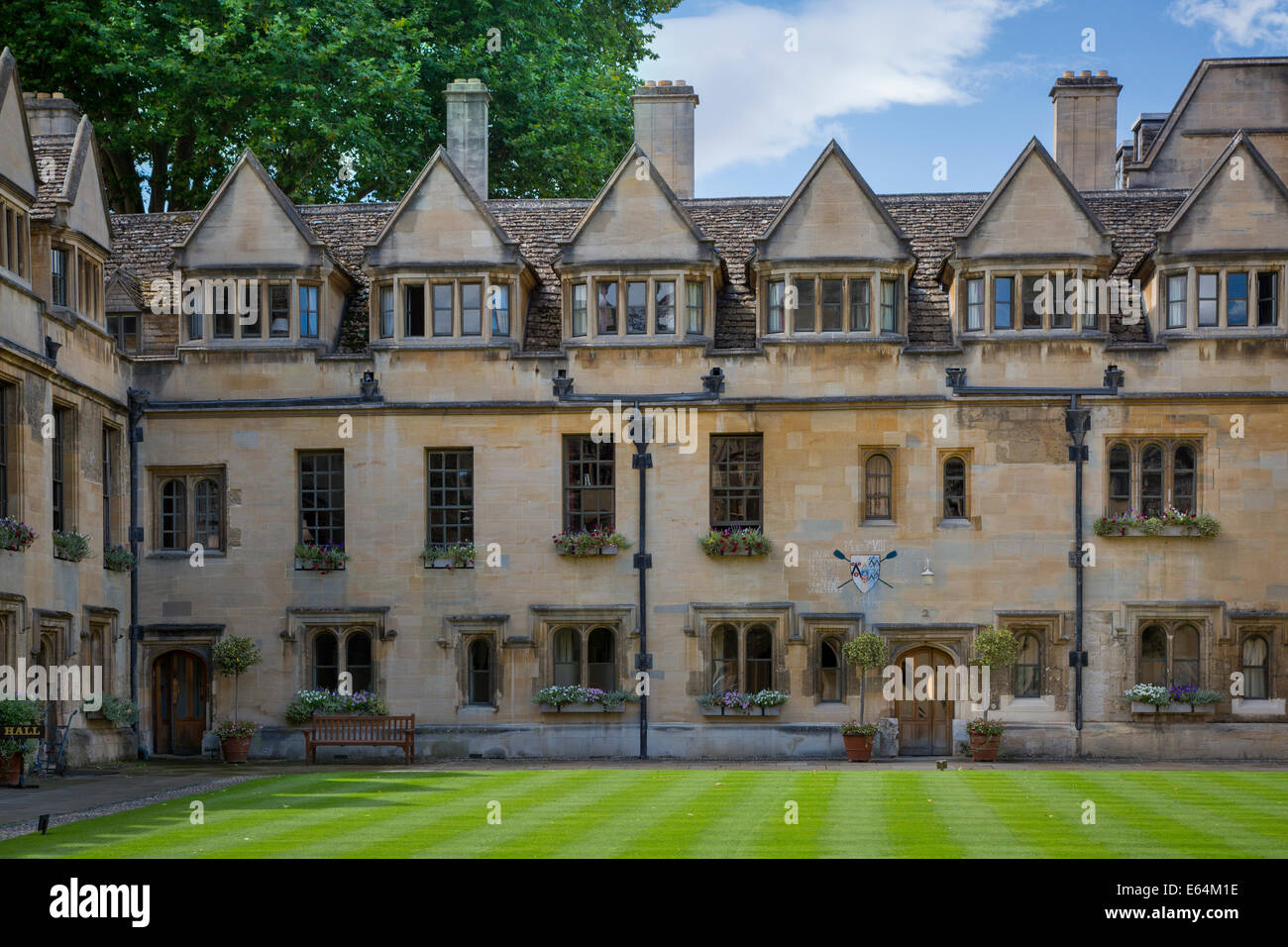 Courtyard of Brasenose College - founded in 1509, Oxford, Oxfordshire, England Stock Photo