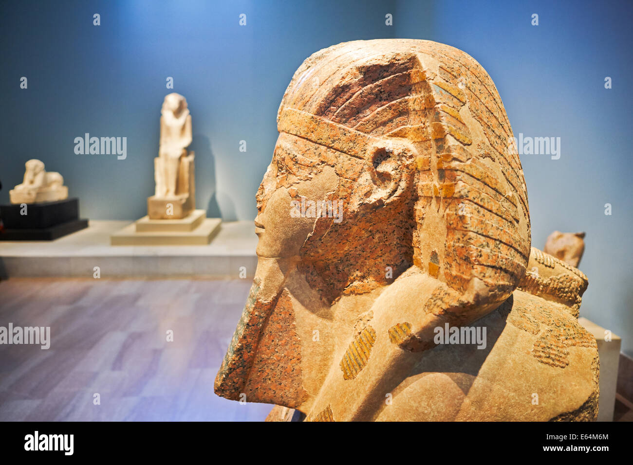 Egyptian Art display in Metropolitan museum. New York, USA. Stock Photo