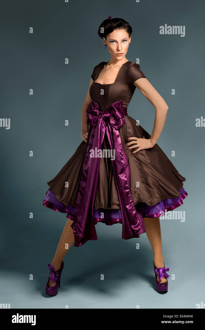 Purple and brown dress Clearance