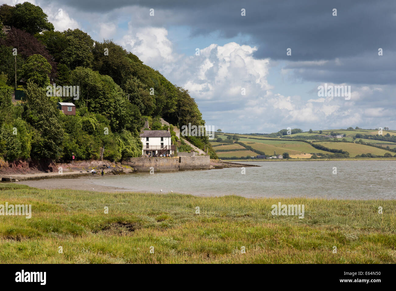 The Boathouse at Laugharne, famous home of Dylan and Caitlin Thomas Stock Photo