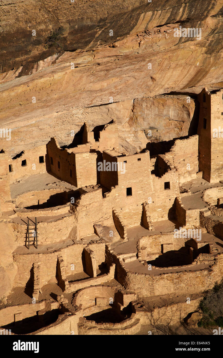 Cliff Palace (over 700 years old), Mesa Verde National Park (UNESCO World Heritage Site), Colorado, USA Stock Photo