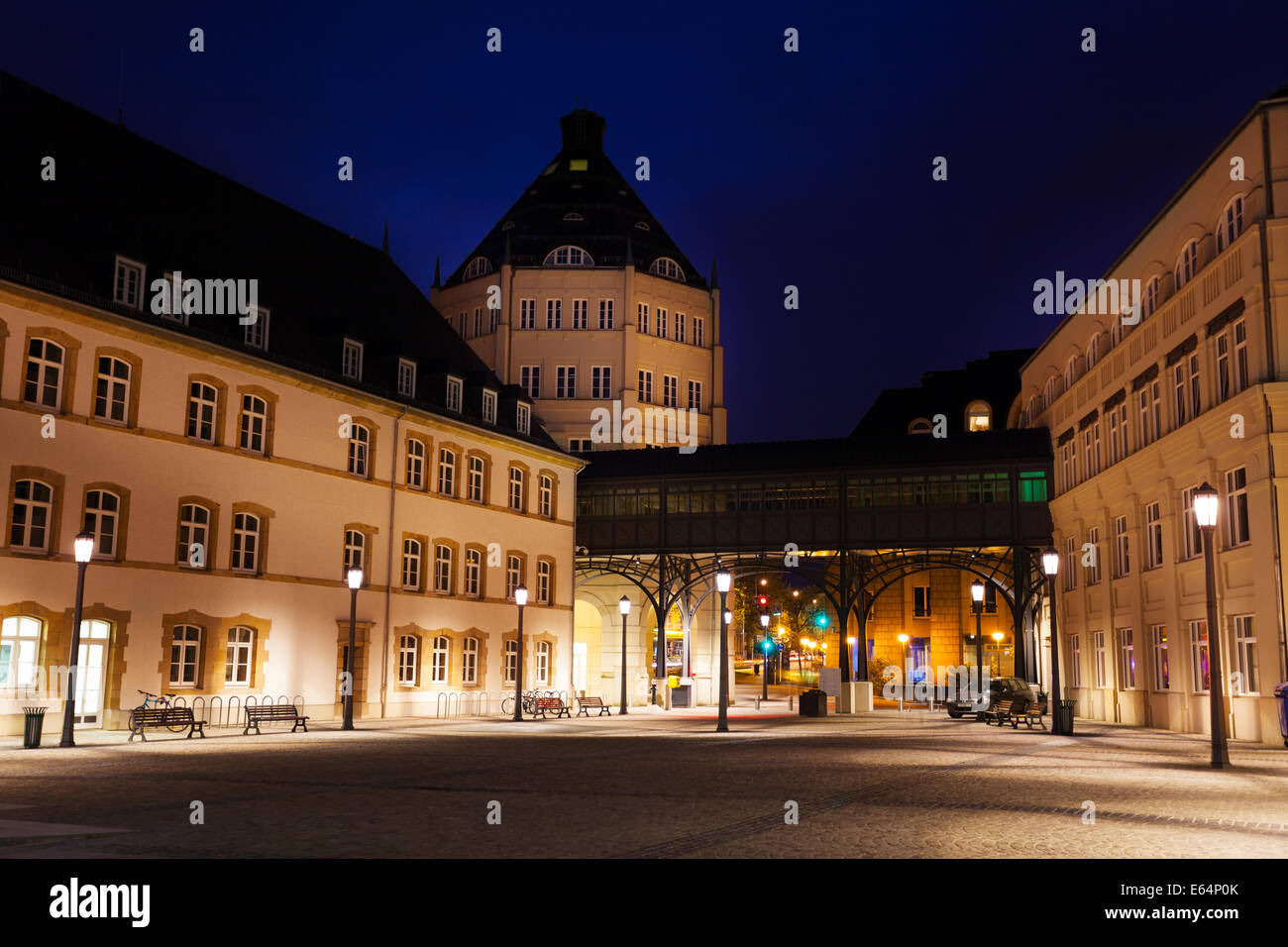 View of Judiciary City in Luxembourg at night Stock Photo