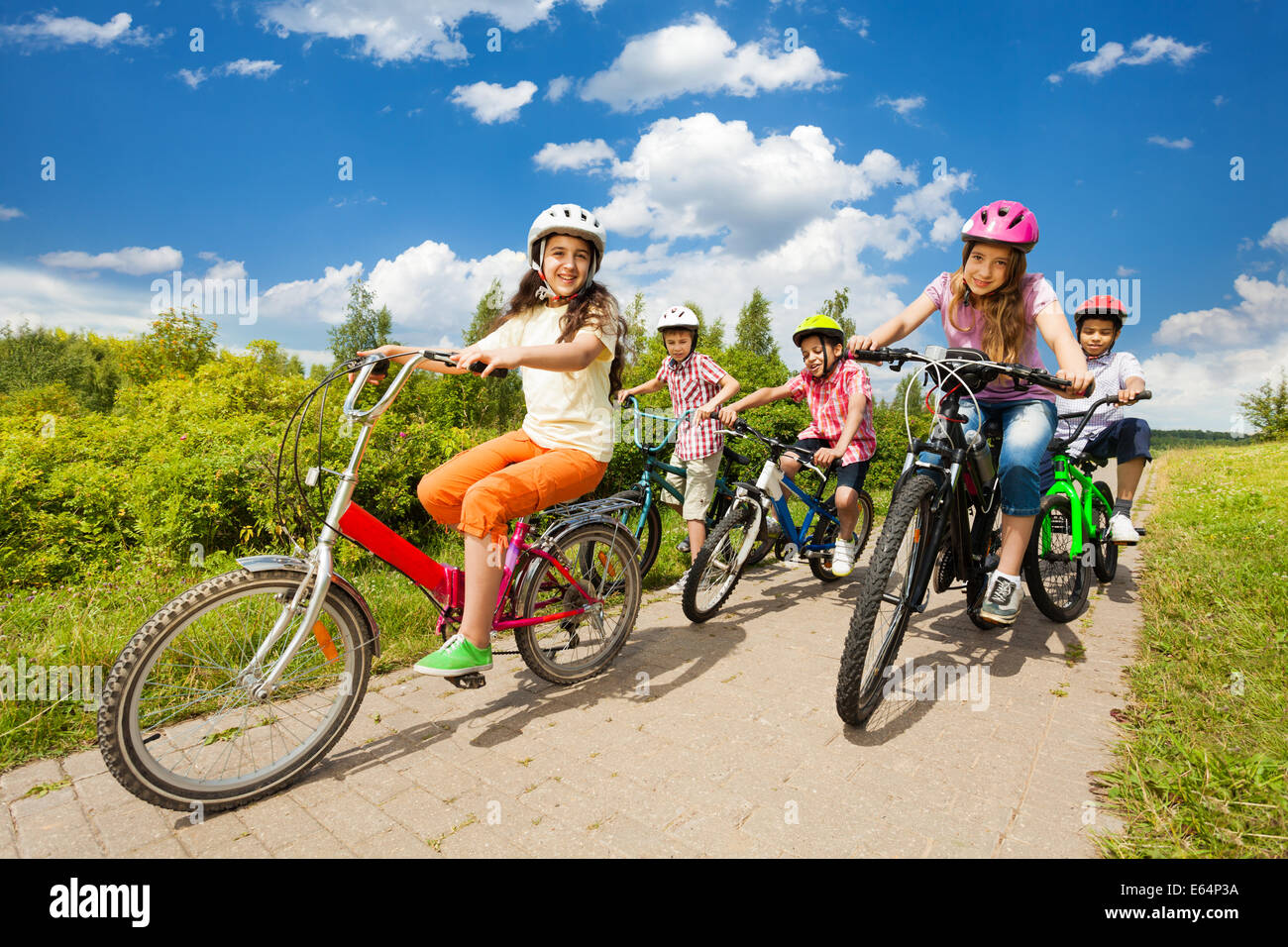 Girls Ride Together Cycle Park High Resolution Stock Photography and ...