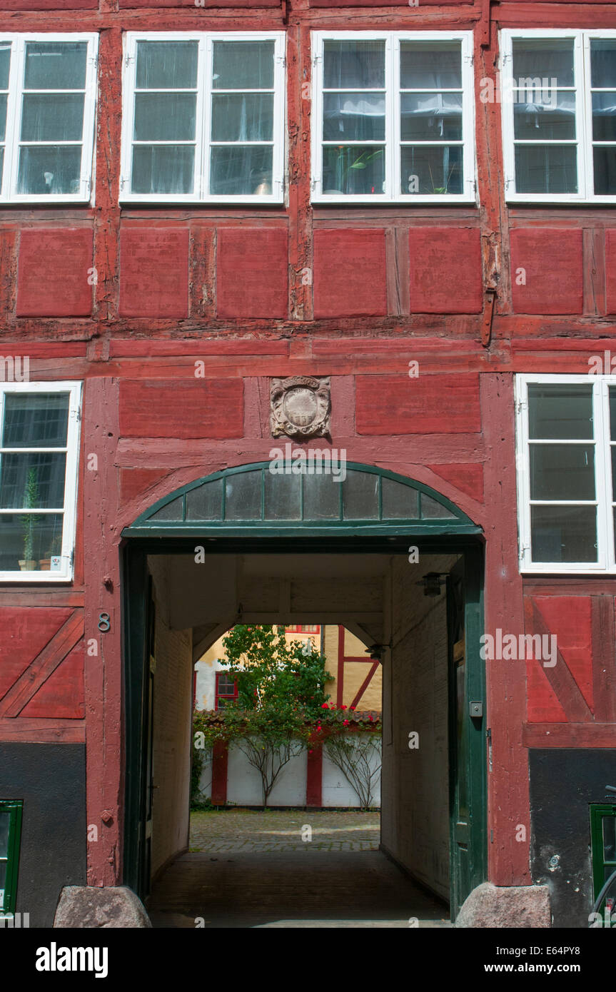 Coach lane entrance to an historic building in the old quarter of Copenhagen Stock Photo