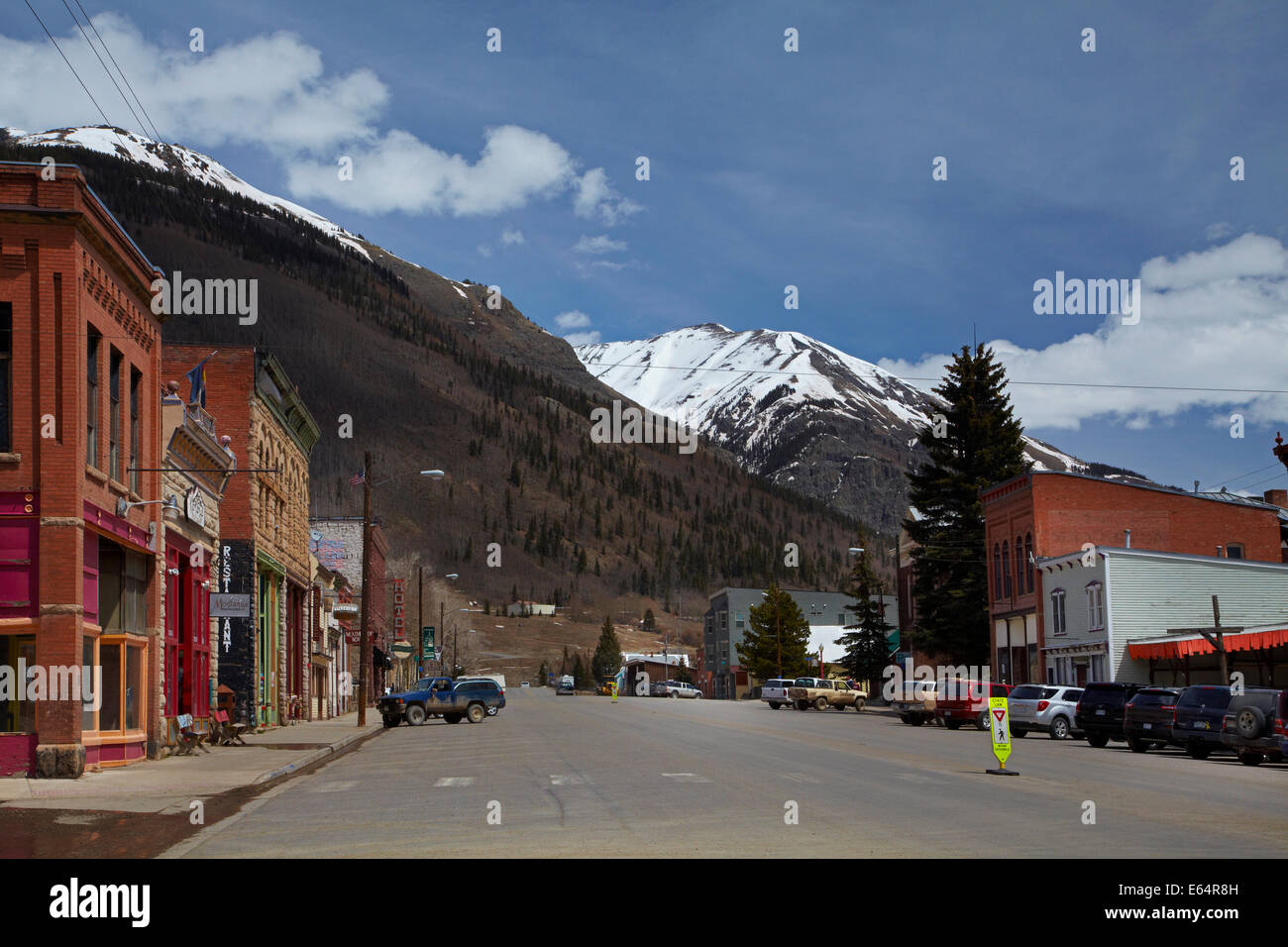 Street historic mining town altitude silverton 9 hires stock