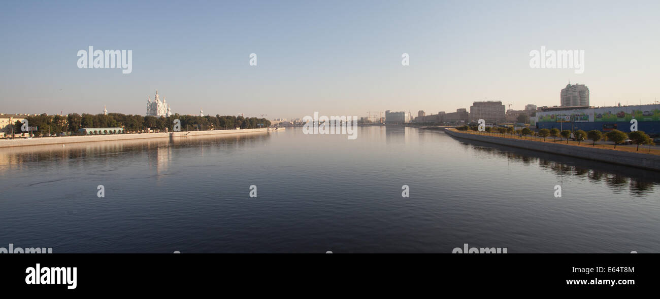 Embankment of the Neva river, St.Petersburg, Russia. Stock Photo