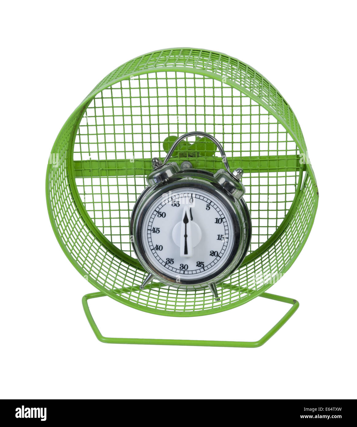 Timer in an exercise wheel used for health practices and staying fit in timed periods - path included Stock Photo