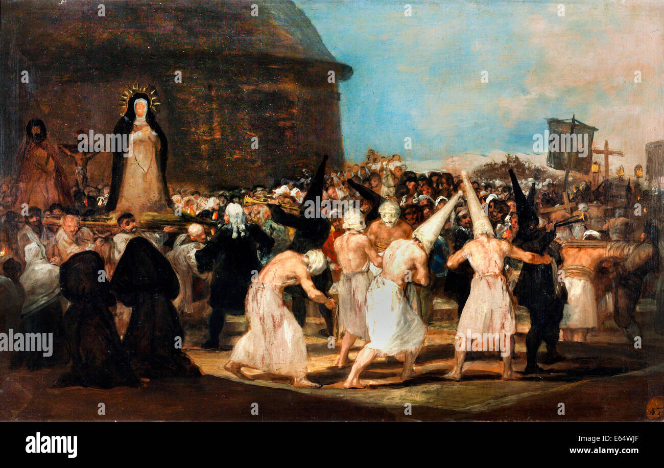 Francisco de Goya, A Procession of Flagellants 1808-1812 Oil on canvas. Royal Academy of Fine Arts of San Fernando, Madrid Spain Stock Photo