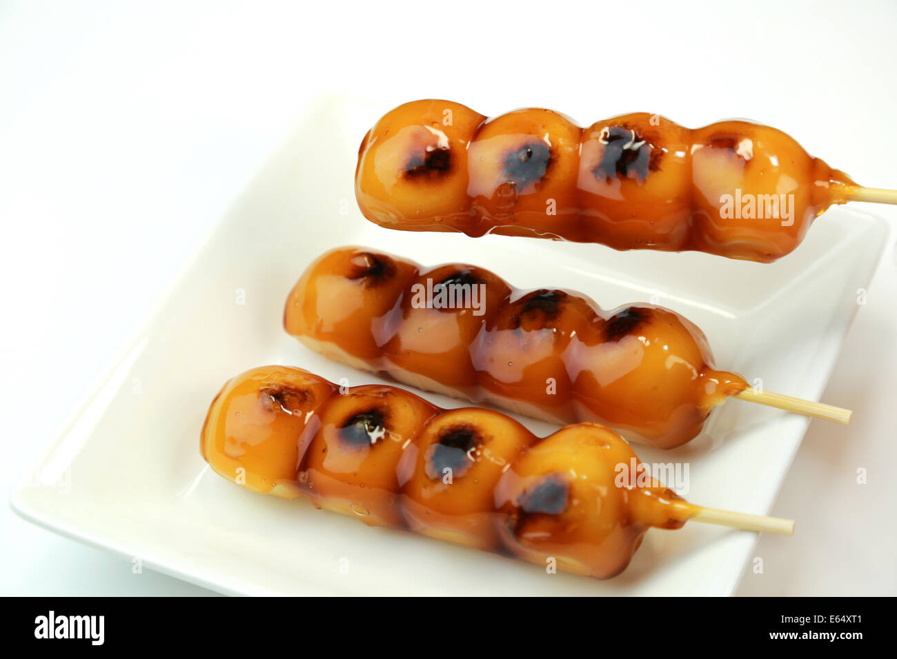 Mitarashi dango (Japanese skewered sweet dumplings Stock Photo Alamy