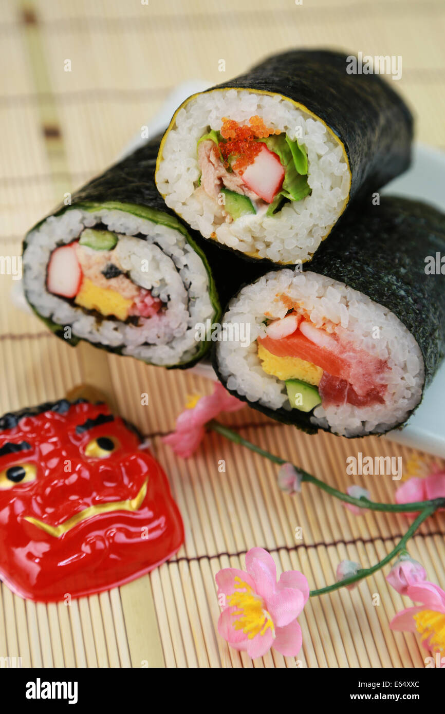 Ehomaki Sushi Roll Eaten During Setsubun Stock Photo Alamy Ehomaki Sushi Roll Eaten During Setsubun Stock Photo Alamy
