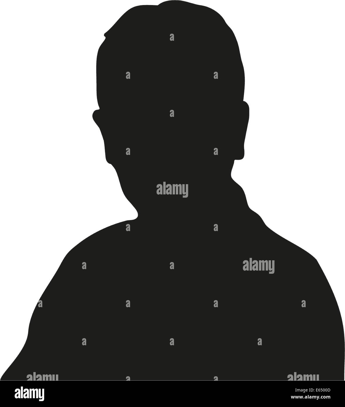 Silhouette Mann Scherenschnitt schwarz weiß Umriss Männer kurz Haare Abbild Symbol Symbolik User Userfoto Foto Vektor Vektorgraf Stock Photo